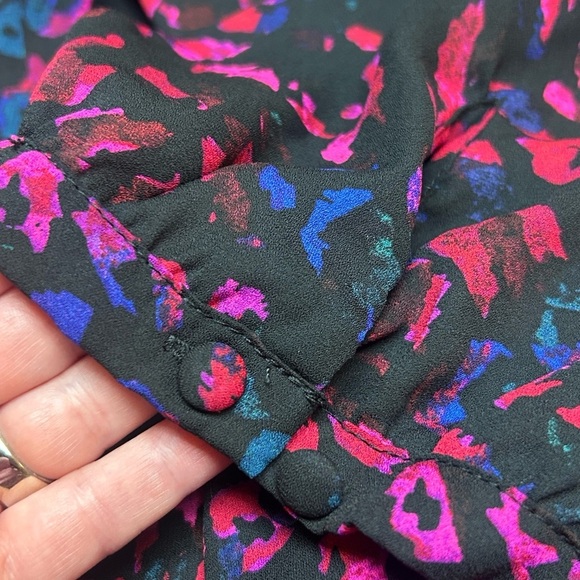 Torrid Georgette Tie-Front Blouse Leopard Black Size 2X - Picture 3 of 10